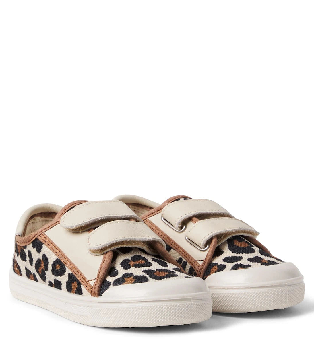 PèPè - Leather-trimmed leopard-print sneakers