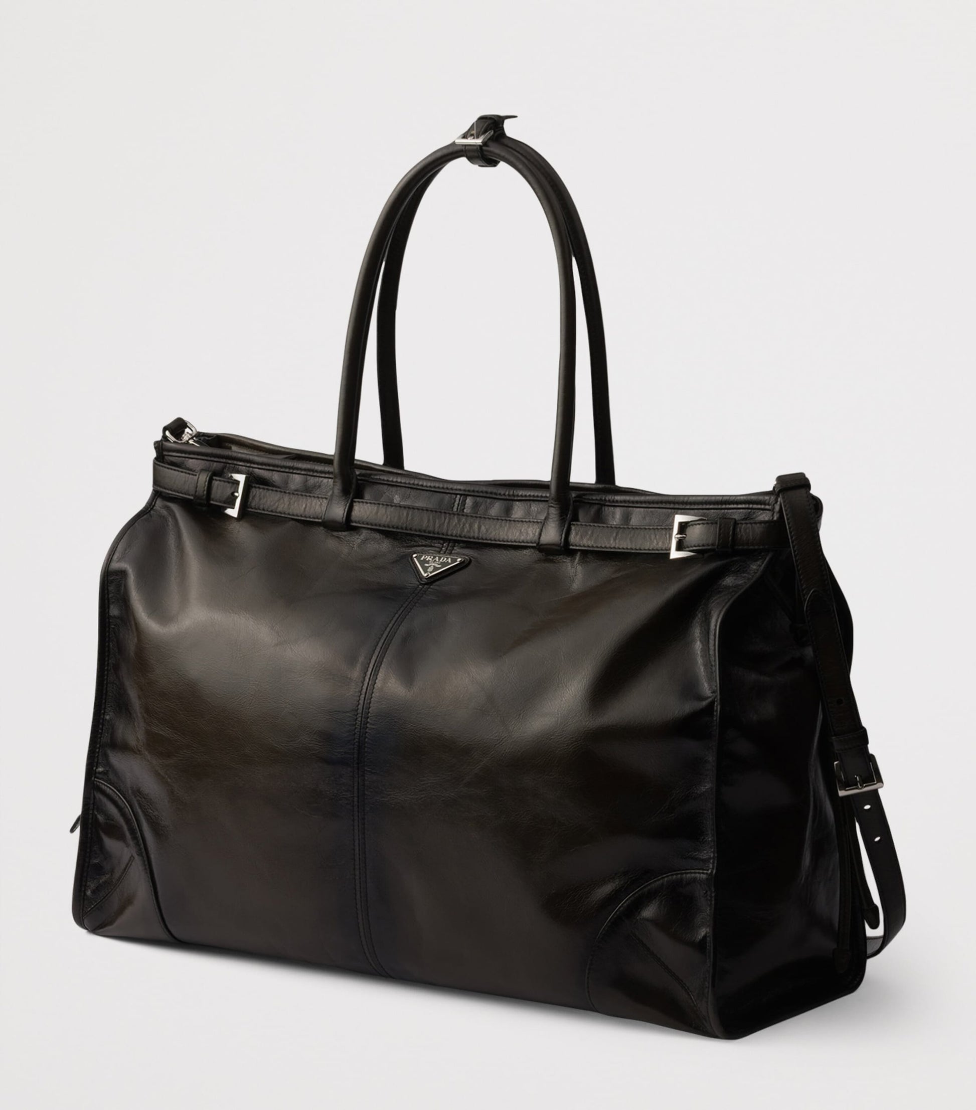 Prada Antiqued Leather Bonnie Tote Bag