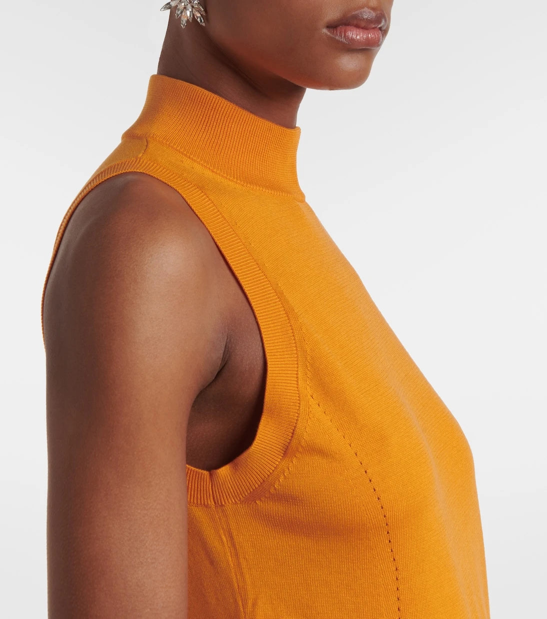 Carolina Herrera - Knitted silk and cotton turtleneck top