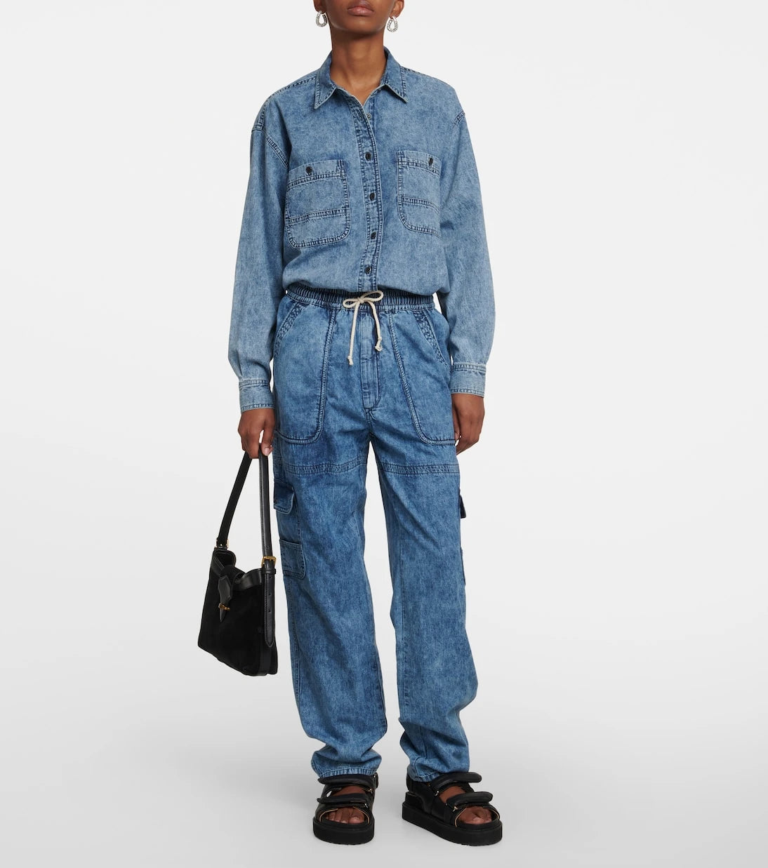 Marant Etoile - Viamao straight cotton chambray pants