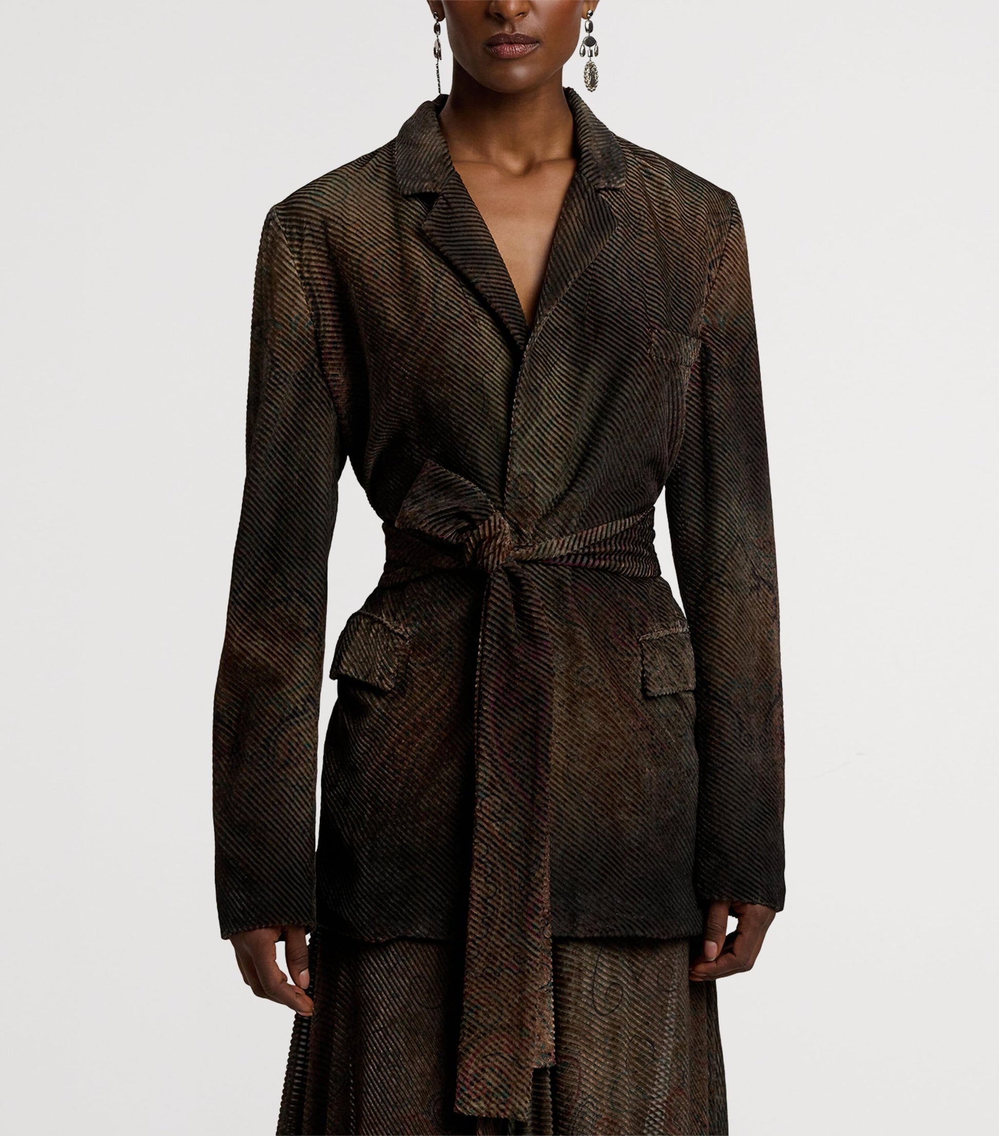 Ralph Lauren Collection Brown Velvet Devoré Lilianna Jacket