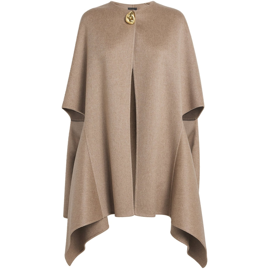 Brown Cashmere Cut-Out Cape