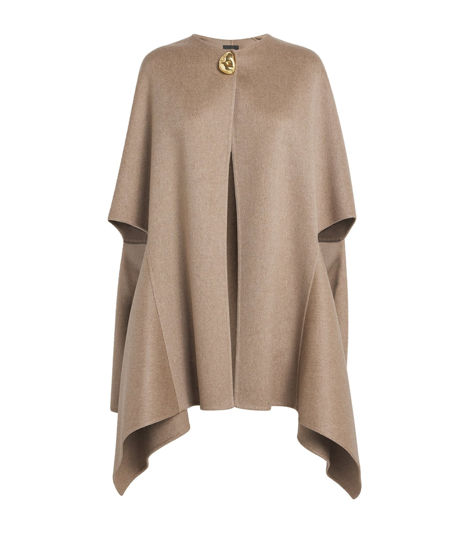 Brown Cashmere Cut-Out Cape