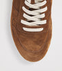 Rick Owens Suede Minimal Low-Top Sneakers