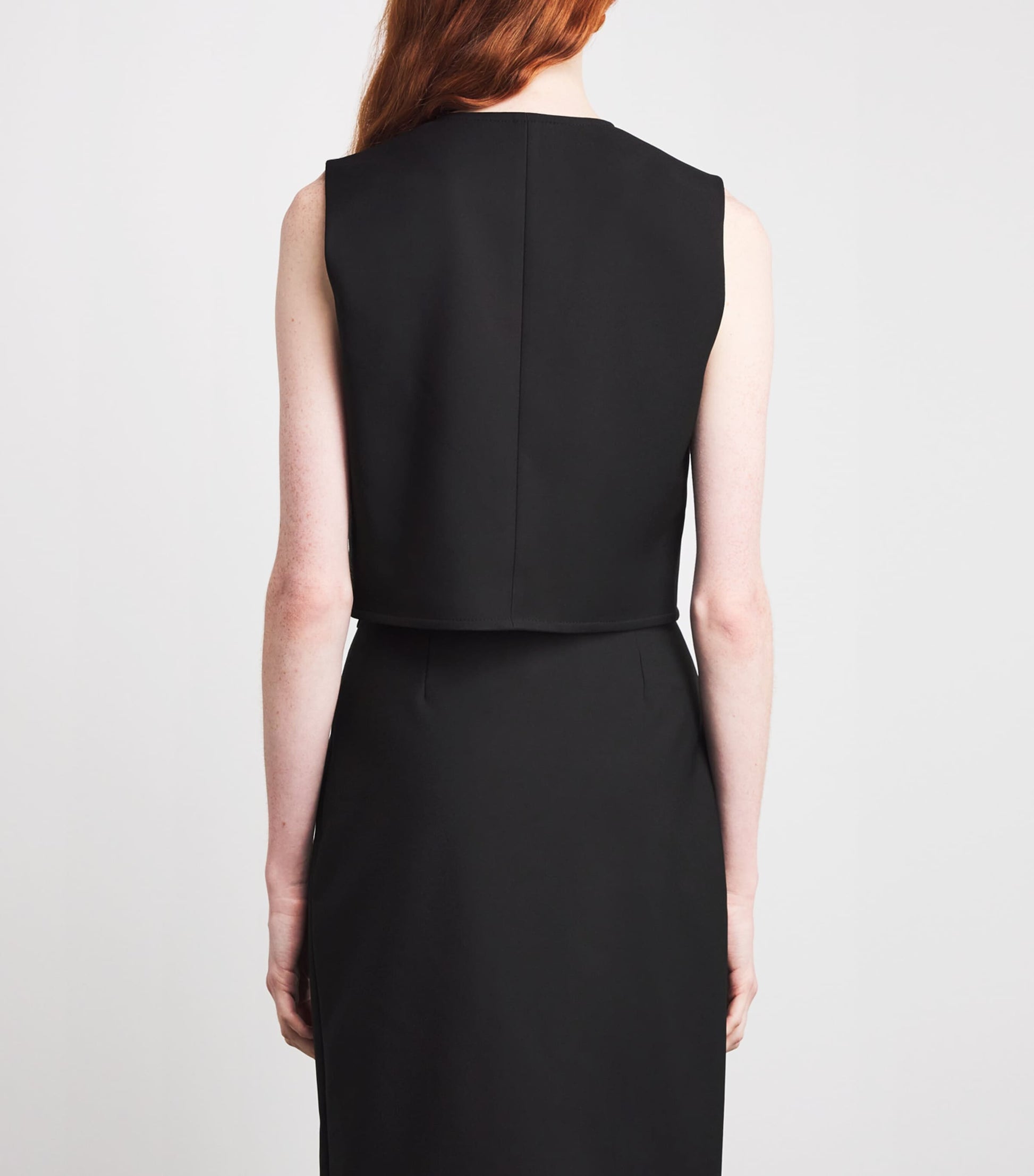 Sandro Paris Black Button-Up Crop Top