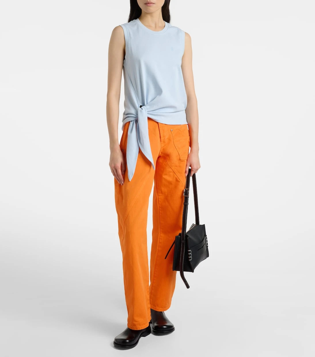 JW Anderson - Embroidered high-rise straight jeans