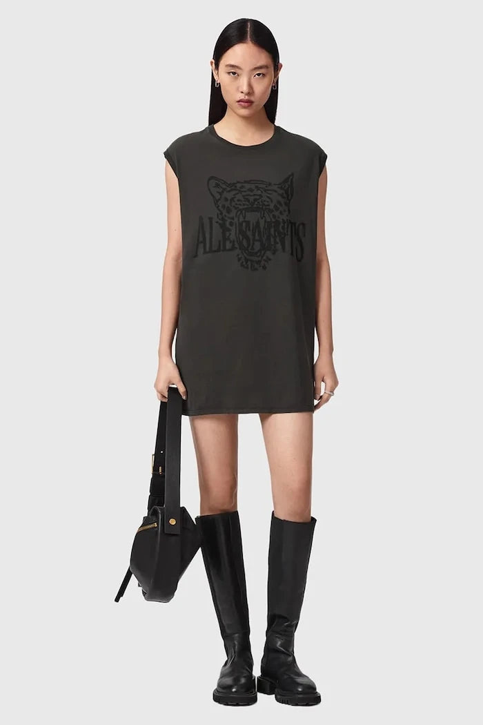 AllSaints рокля от памук WILD