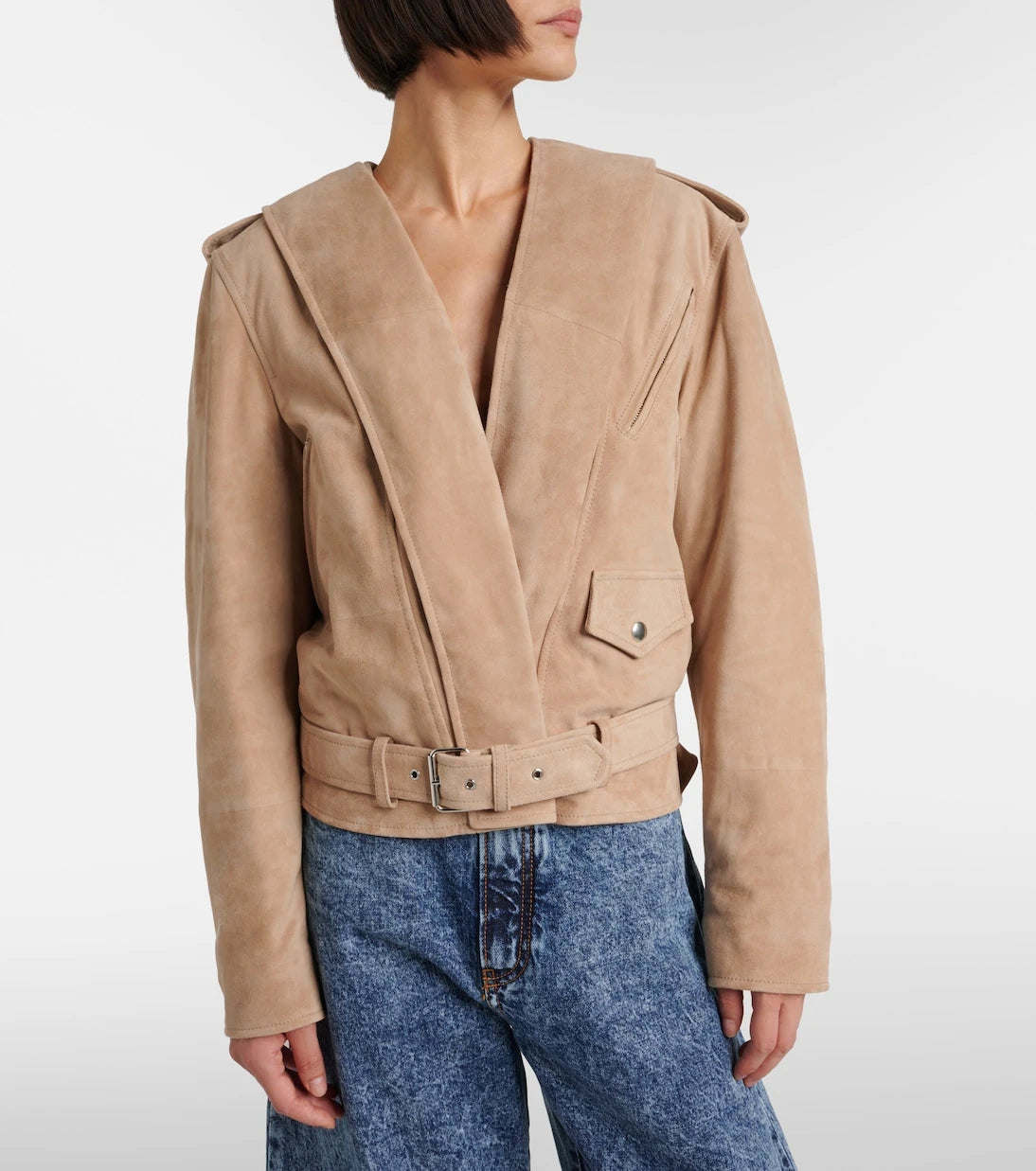 Alaïa - Suede biker jacket