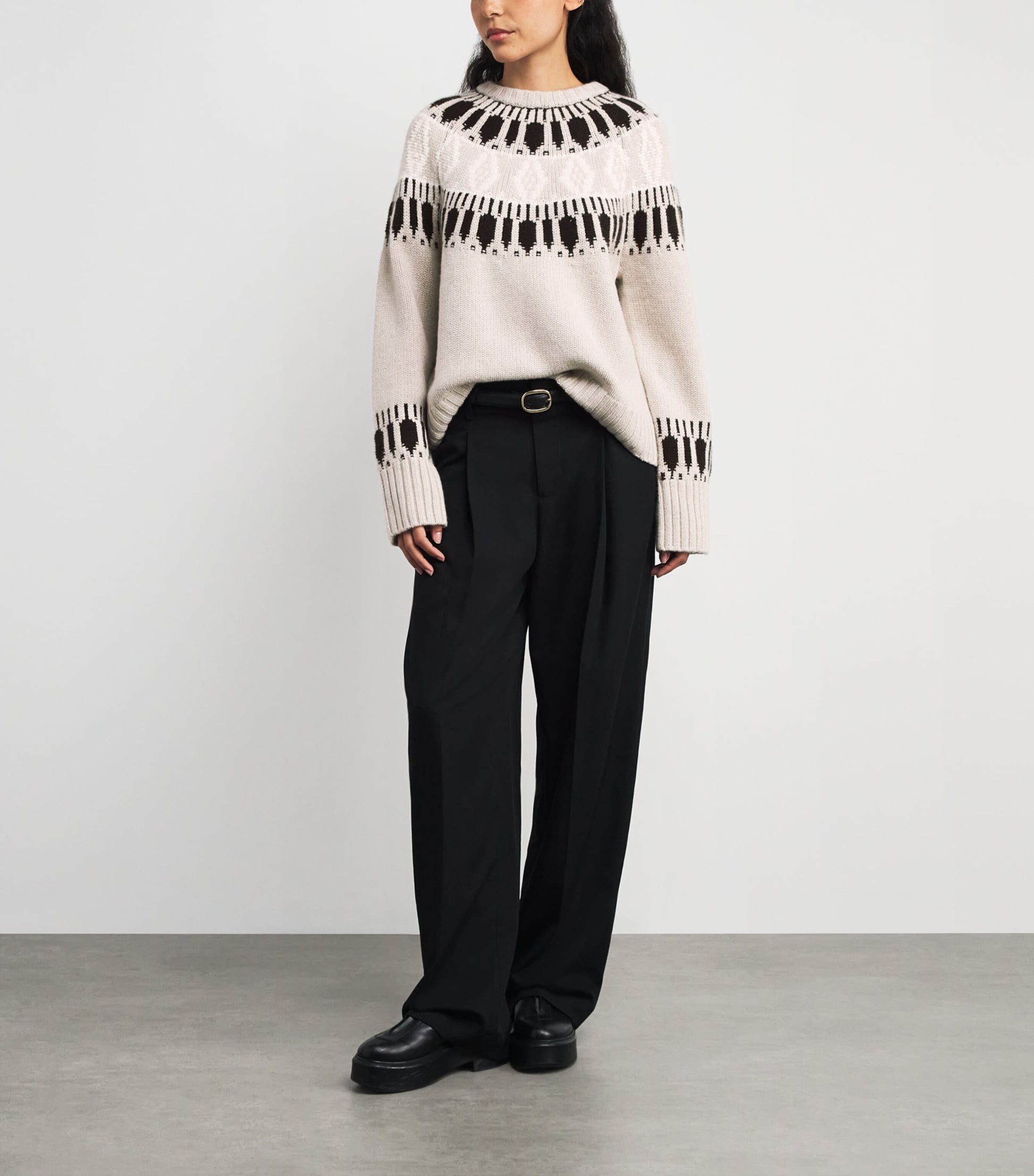 arch 4 Beige Cashmere Fair Isle Jackson Sweater