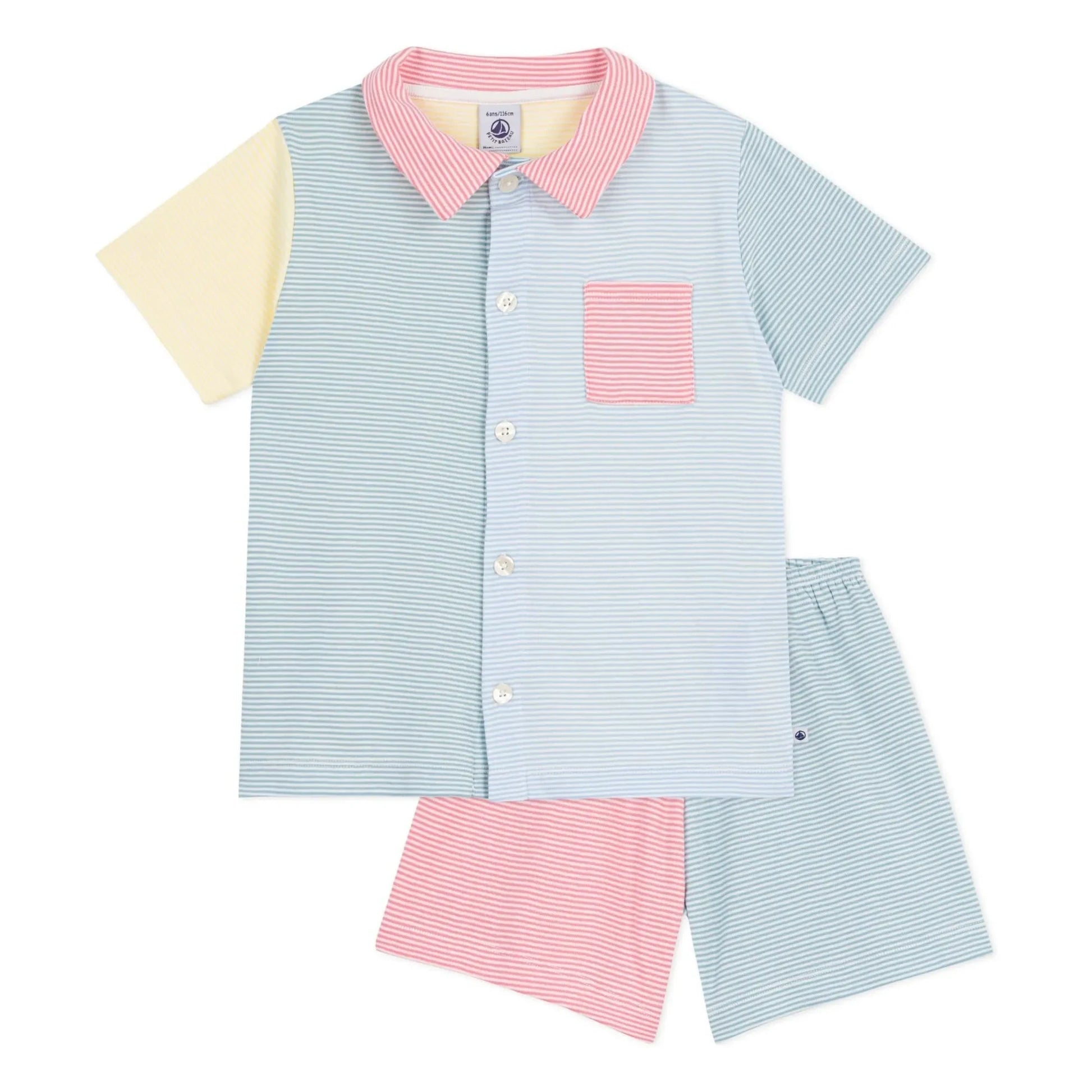Petit Bateau - Pyjama Short Colorblock Milleraies | Blue