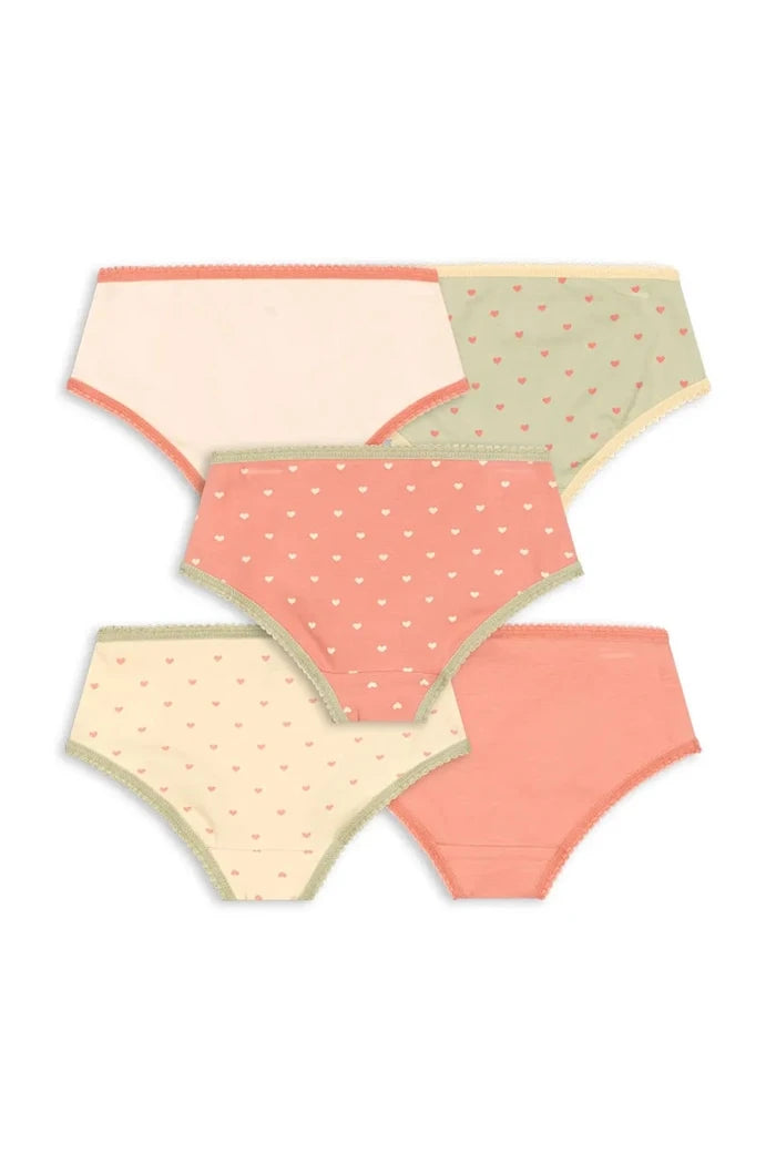 Konges Sløjd Klasik Çocuk Pamuk Elastan BASIC 5 PACK GIRL UNDERPANTS GOTS 5'li