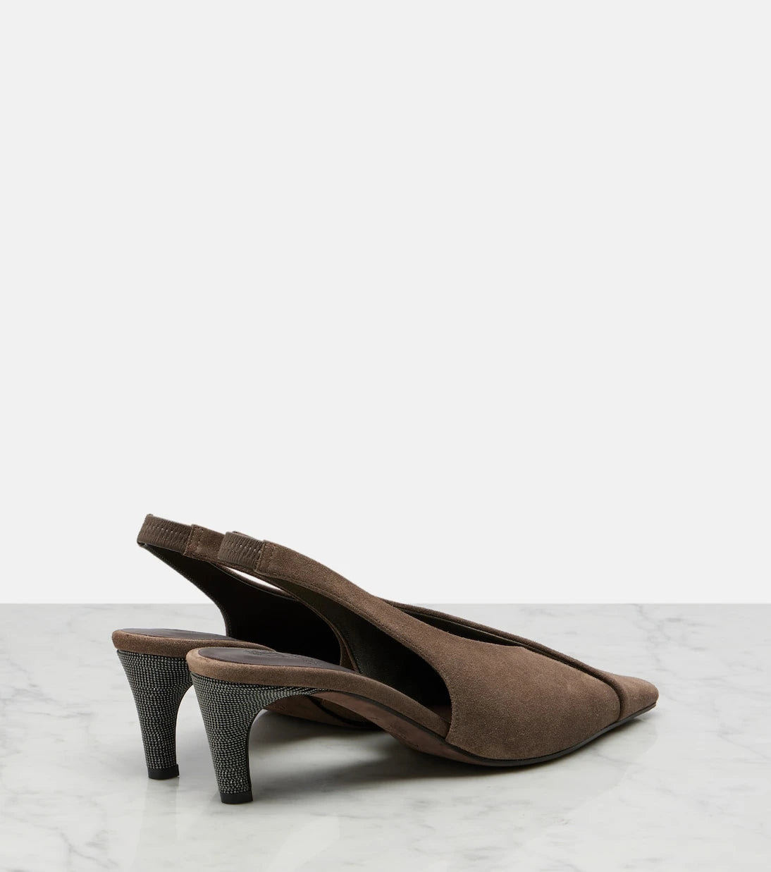 Brunello Cucinelli - Suede slingback pumps