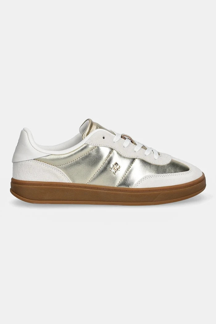 Кожени маратонки Tommy Hilfiger MU JACKIE METALLIC