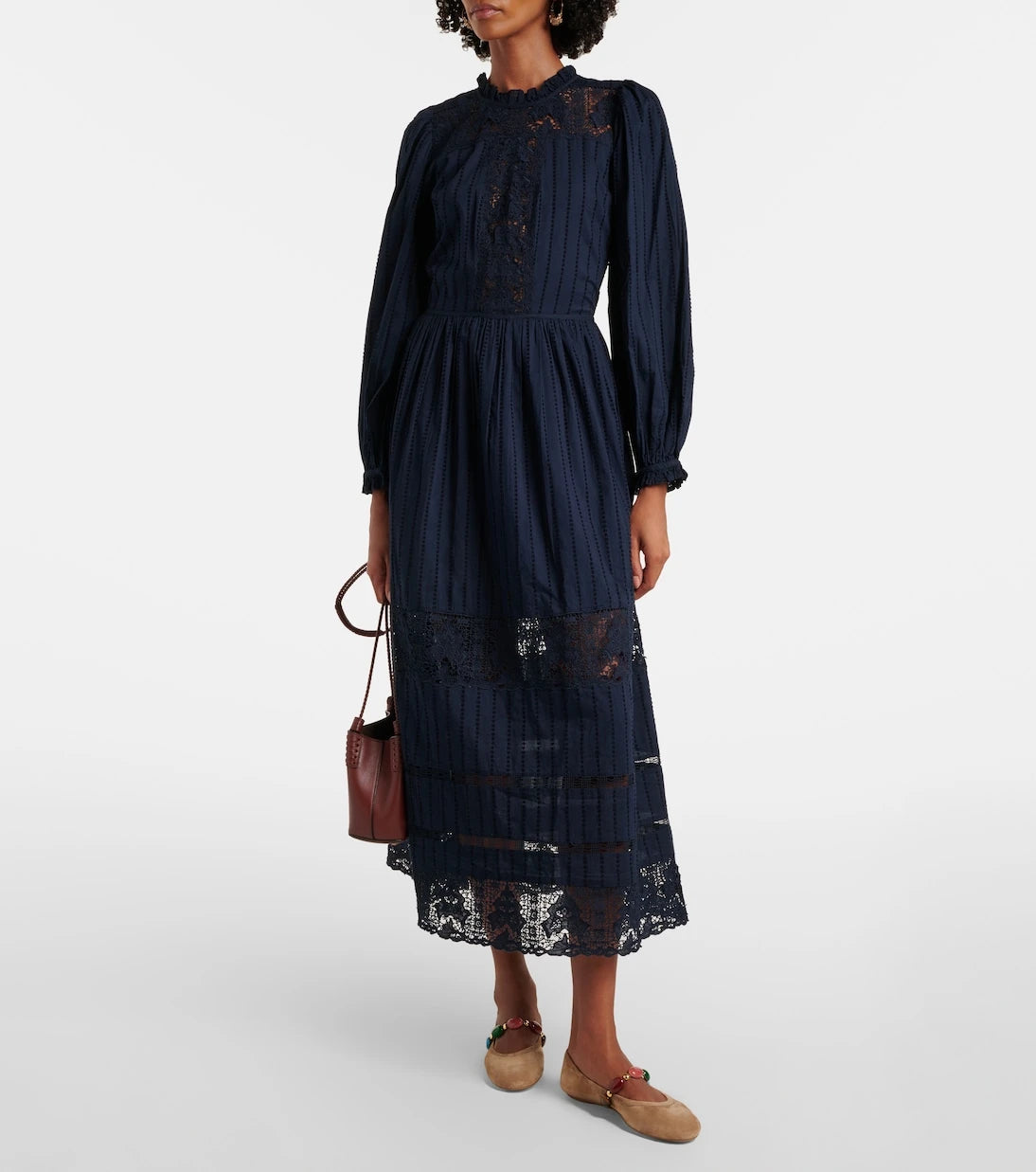 Ulla Johnson - Amelie lace and cotton midi dress