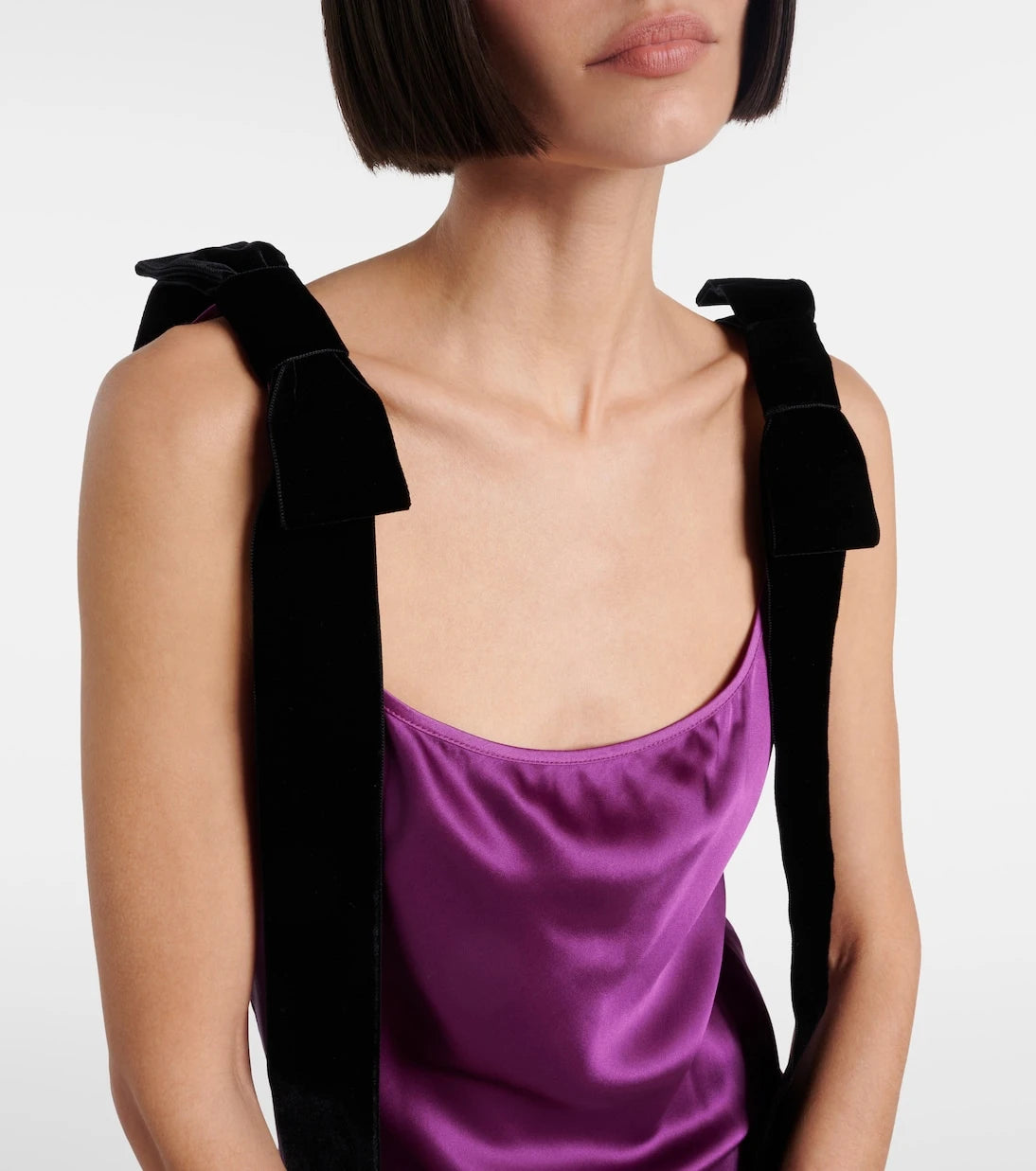 Nina Ricci - Gathered satin maxi dress