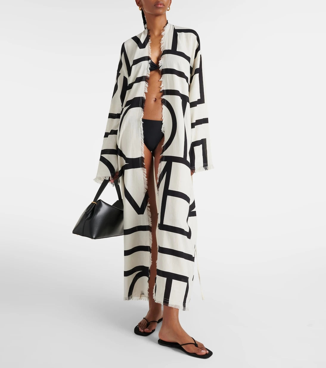 Toteme - Monogram cotton wrap dress