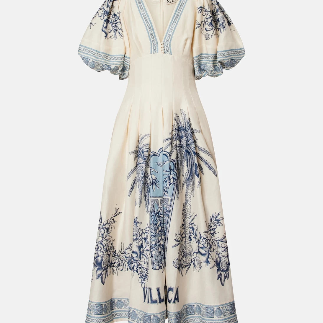 Alémais - Villa Romantica linen-blend midi dress