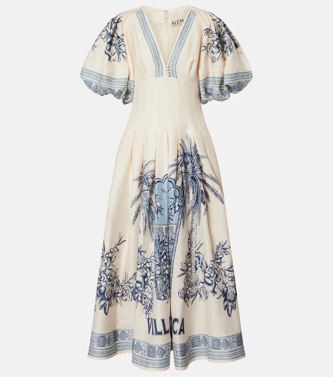 Alémais - Villa Romantica linen-blend midi dress