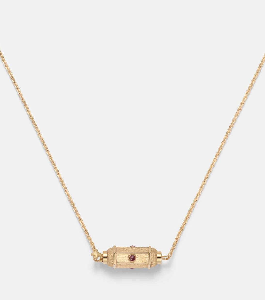 Marie Lichtenberg - Coco Micro 18kt gold locket necklace with rubies