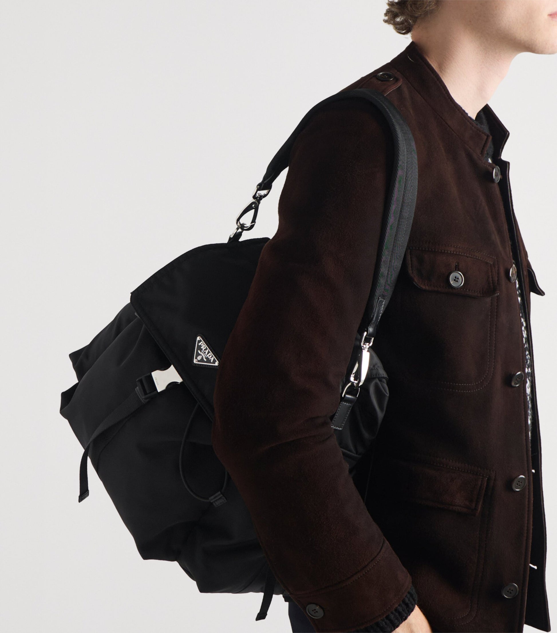 Re-Nylon and Leather Explore Backpack