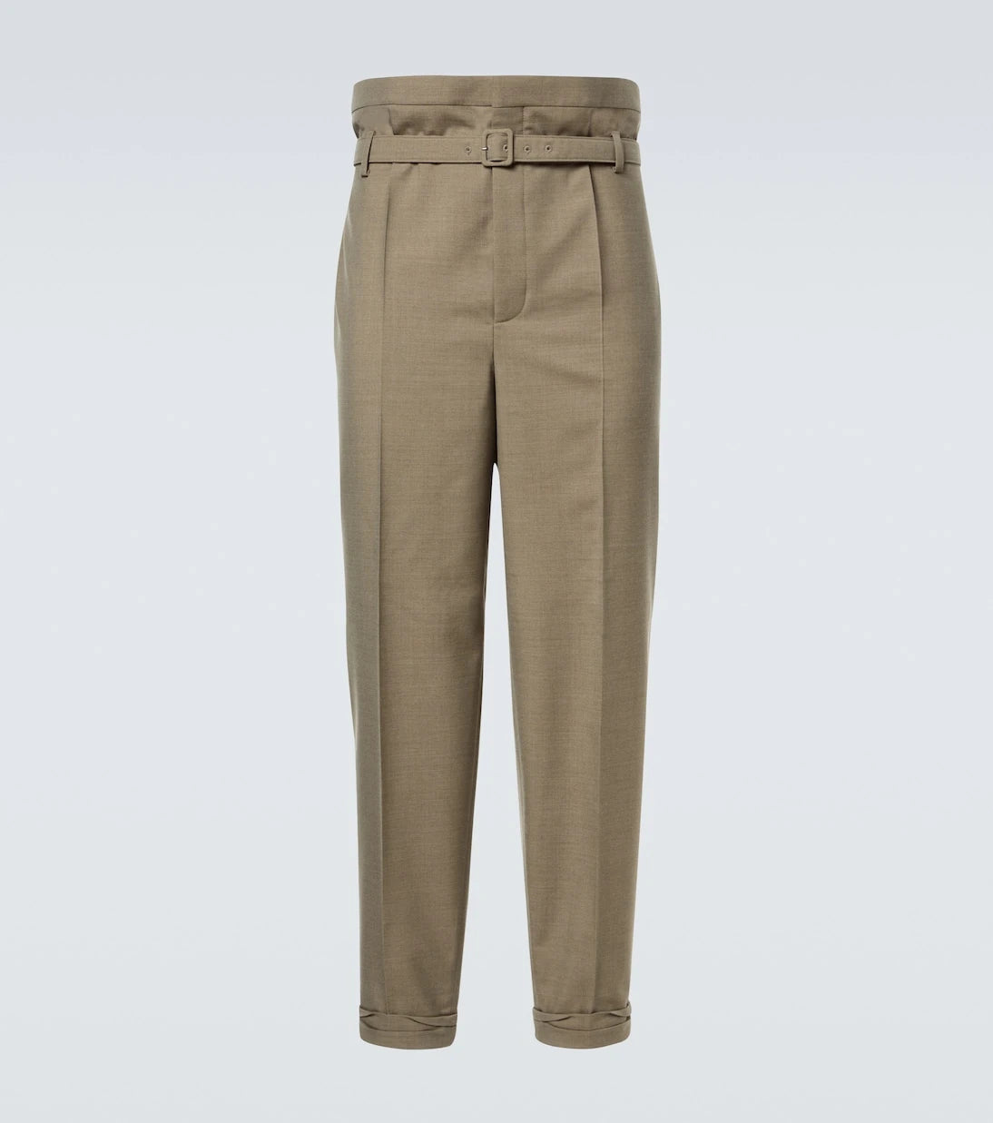 Saint Laurent - Belted wool gabardine tapered pants