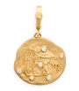 Small Yellow Gold and Diamond Virgo Coin Charm