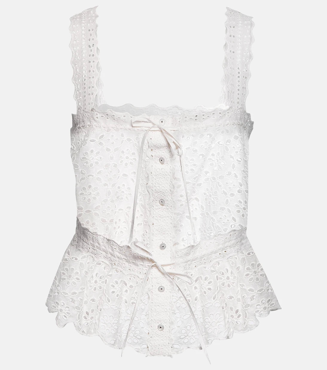 Veronica Beard - Evert broderie anglaise cotton top