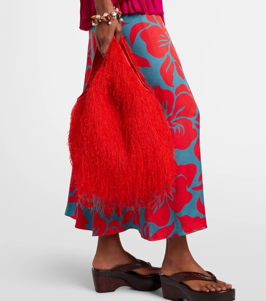 Dries Van Noten - Marche Medium fringed top-handle bag