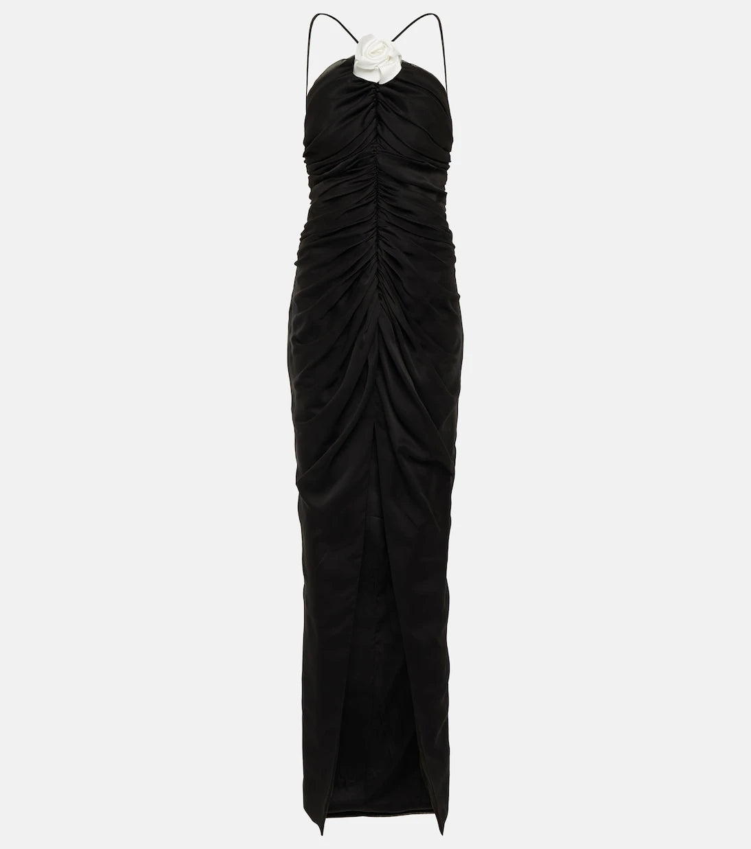 Rasario - Floral-appliqué chiffon gown