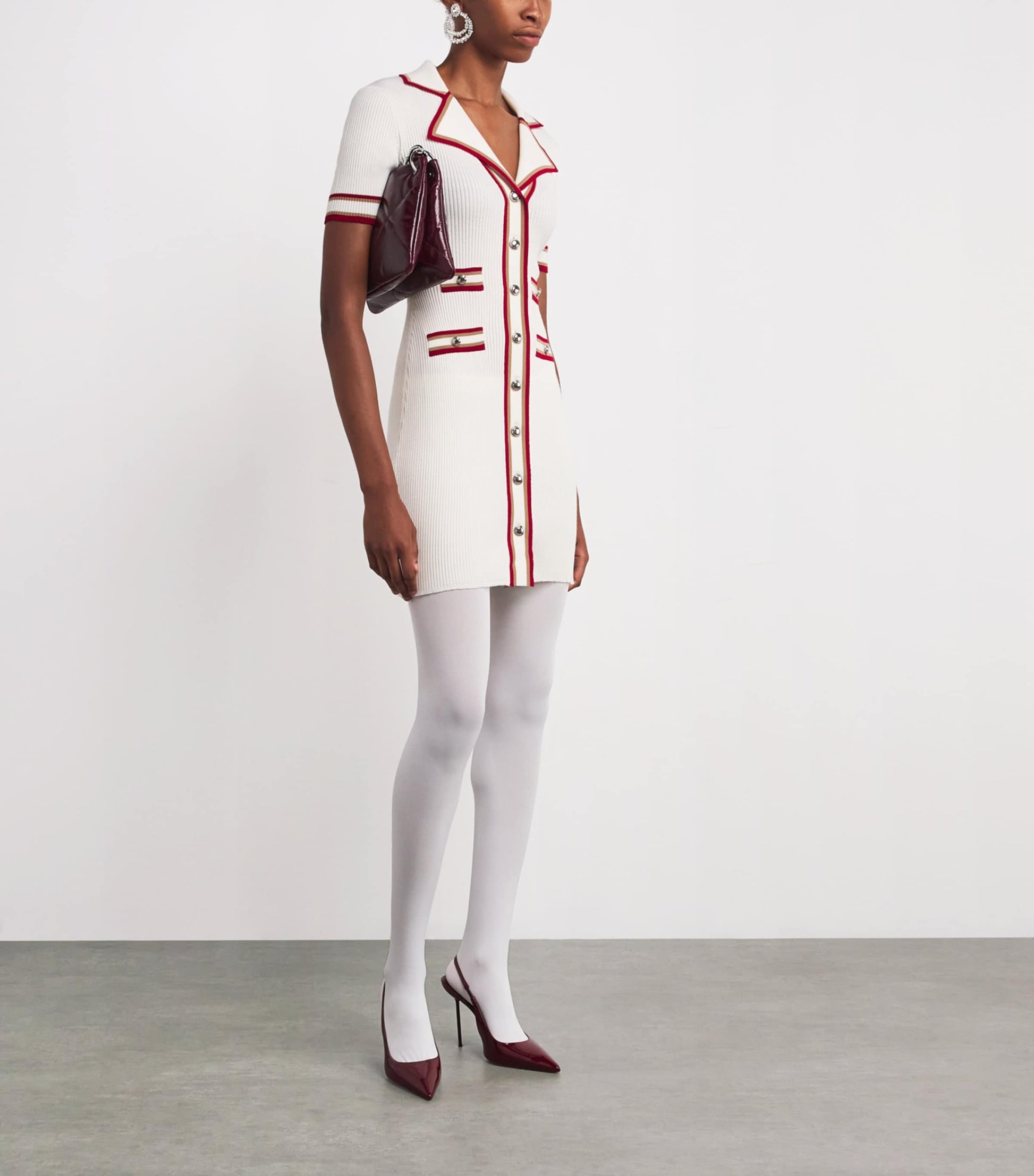 White Virgin Wool Mini Shirt Dress