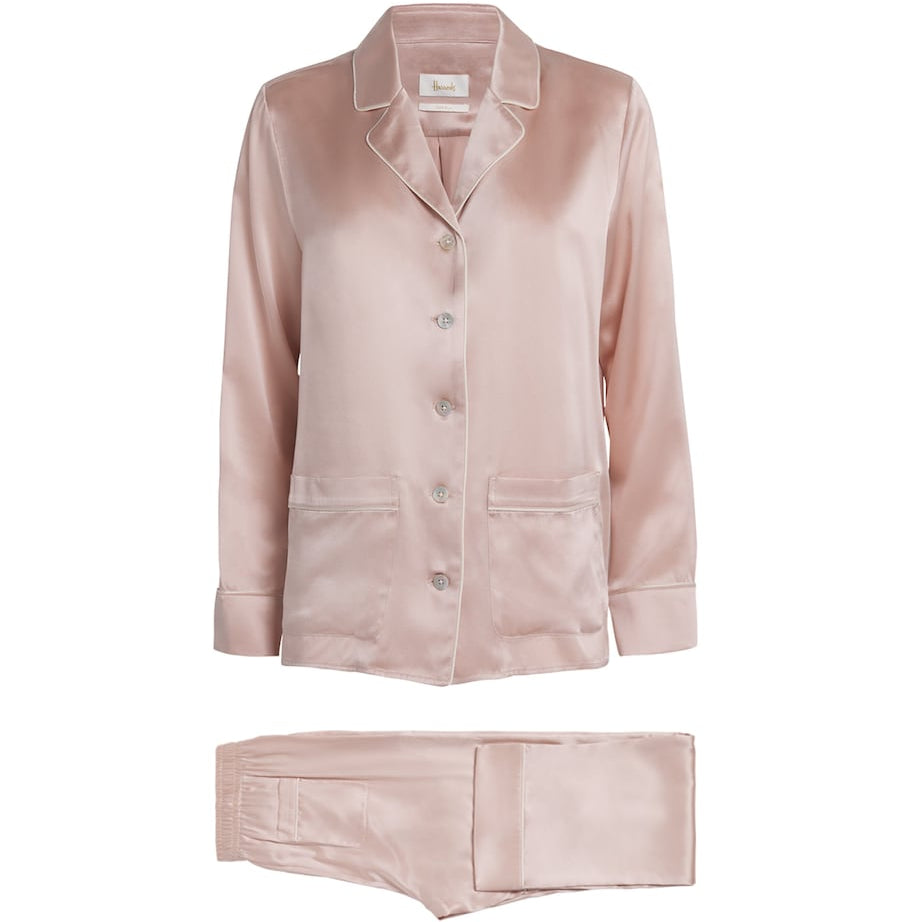 Pink Silk Satin Pyjama Set