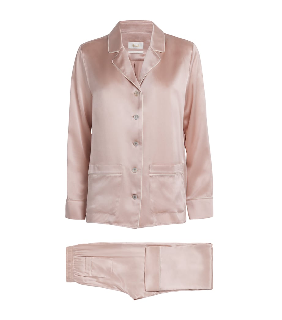 Pink Silk Satin Pyjama Set