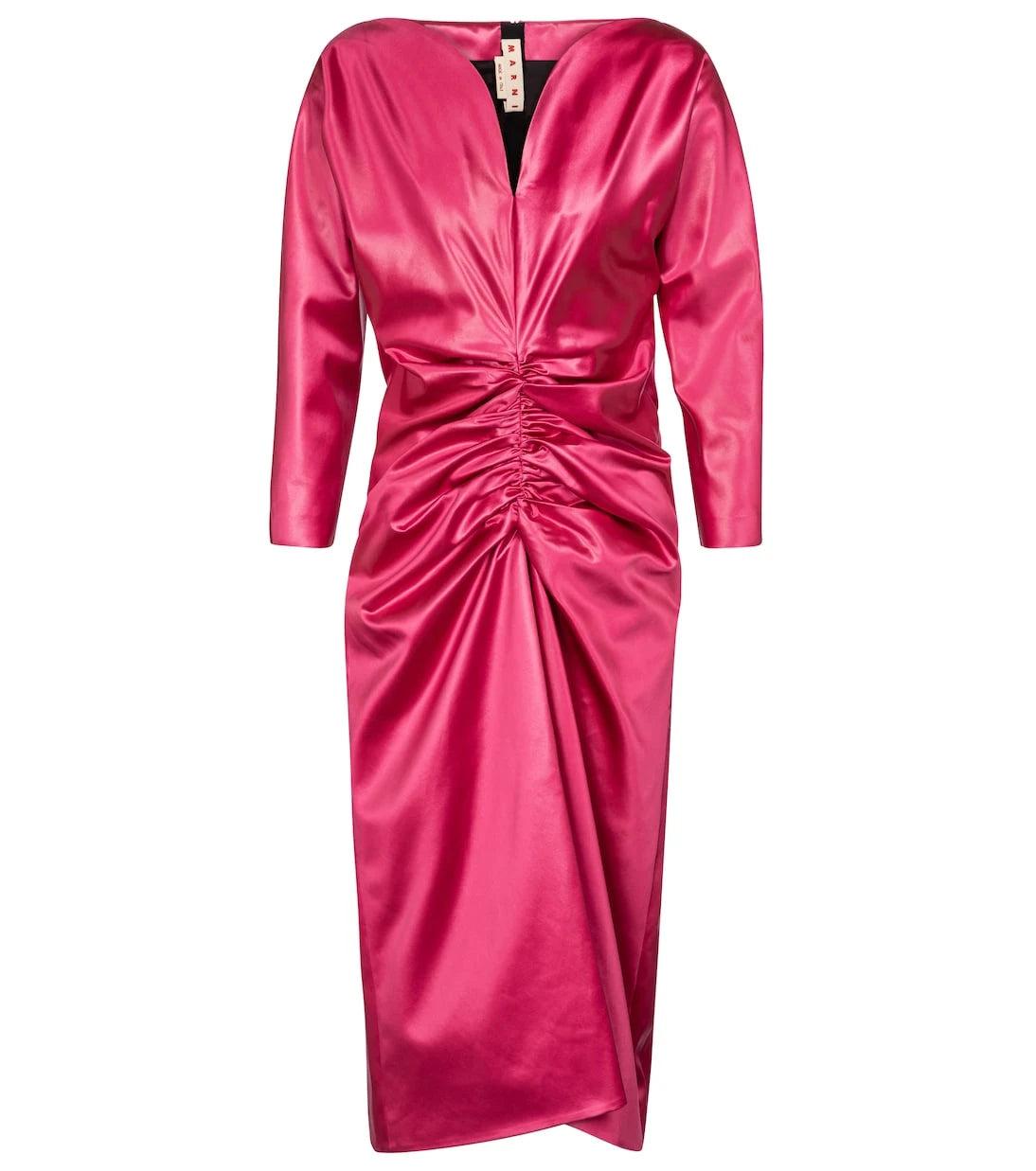 Marni - Ruched satin midi dress