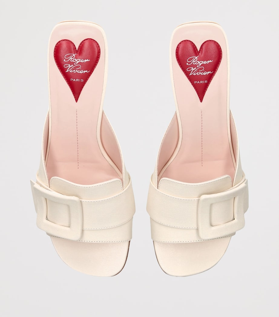 Roger Vivier Ivory Leather Viv’ Canard Heeled Mules 55