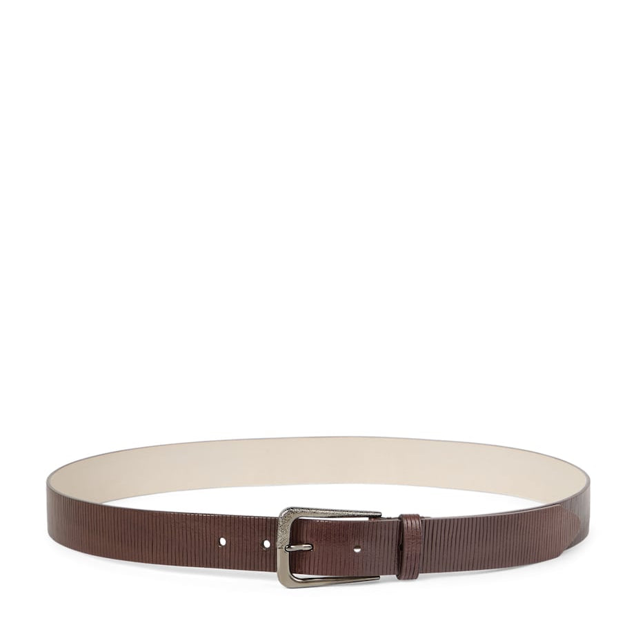 Brunello Cucinelli Brown Carved Leather Belt