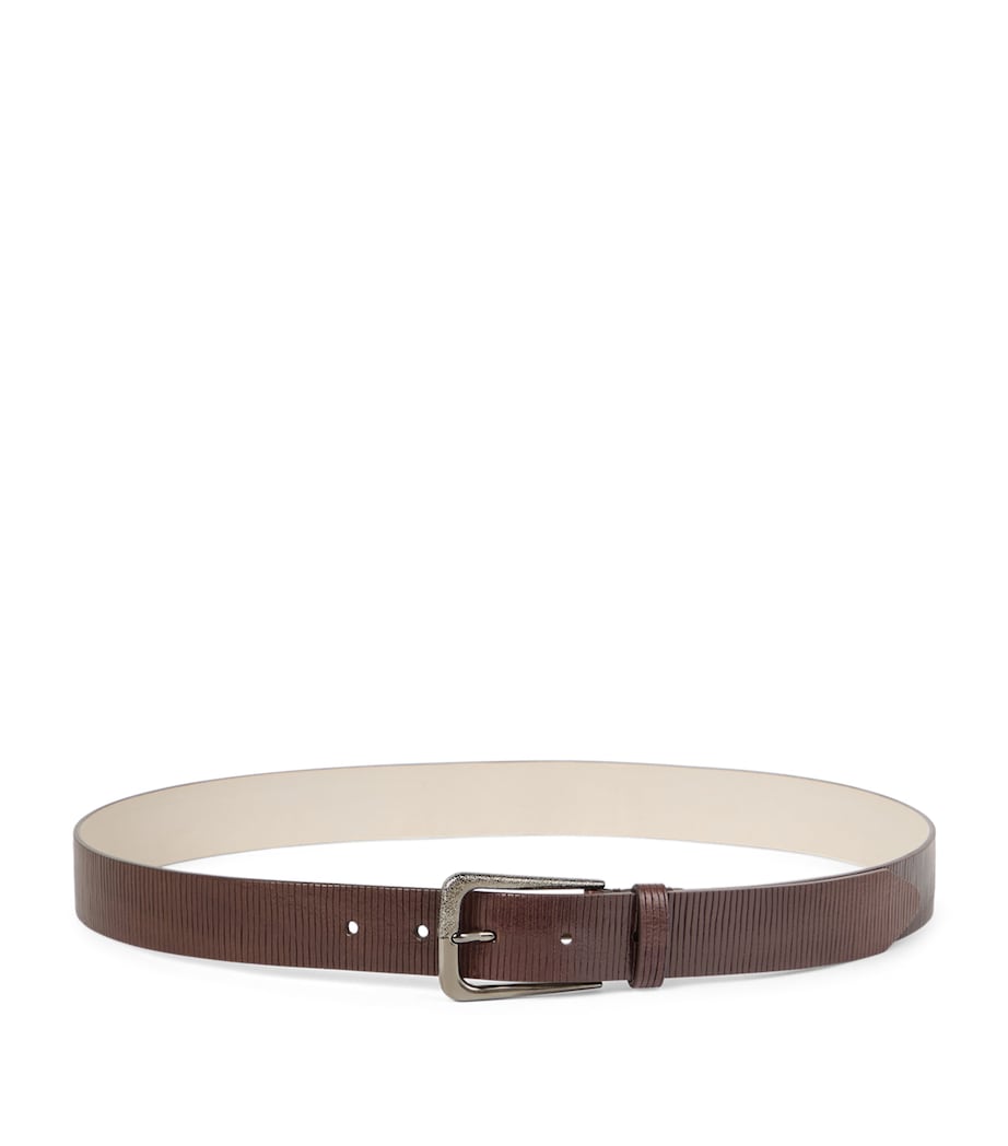 Brunello Cucinelli Brown Carved Leather Belt