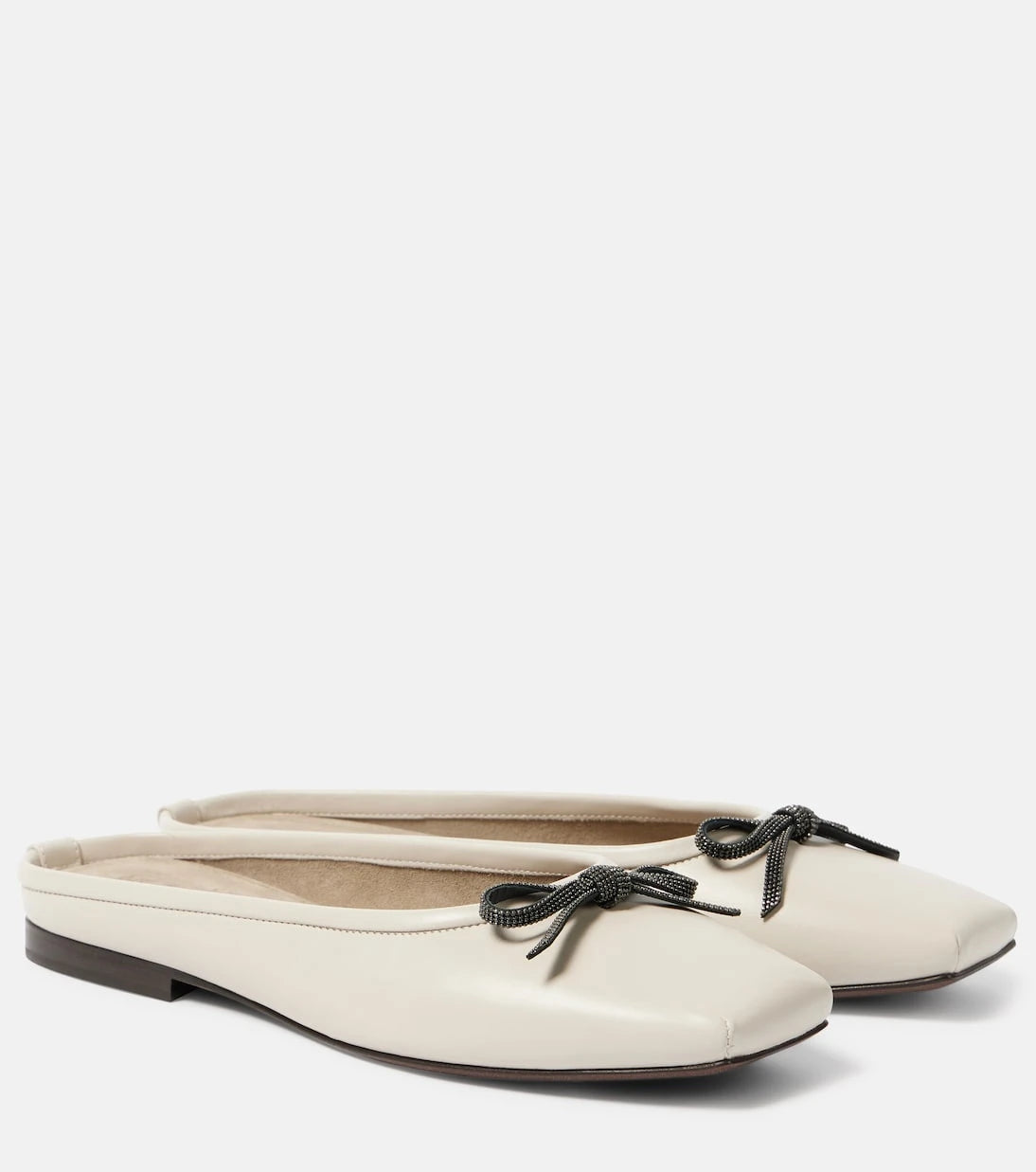 Brunello Cucinelli - Monili leather mules