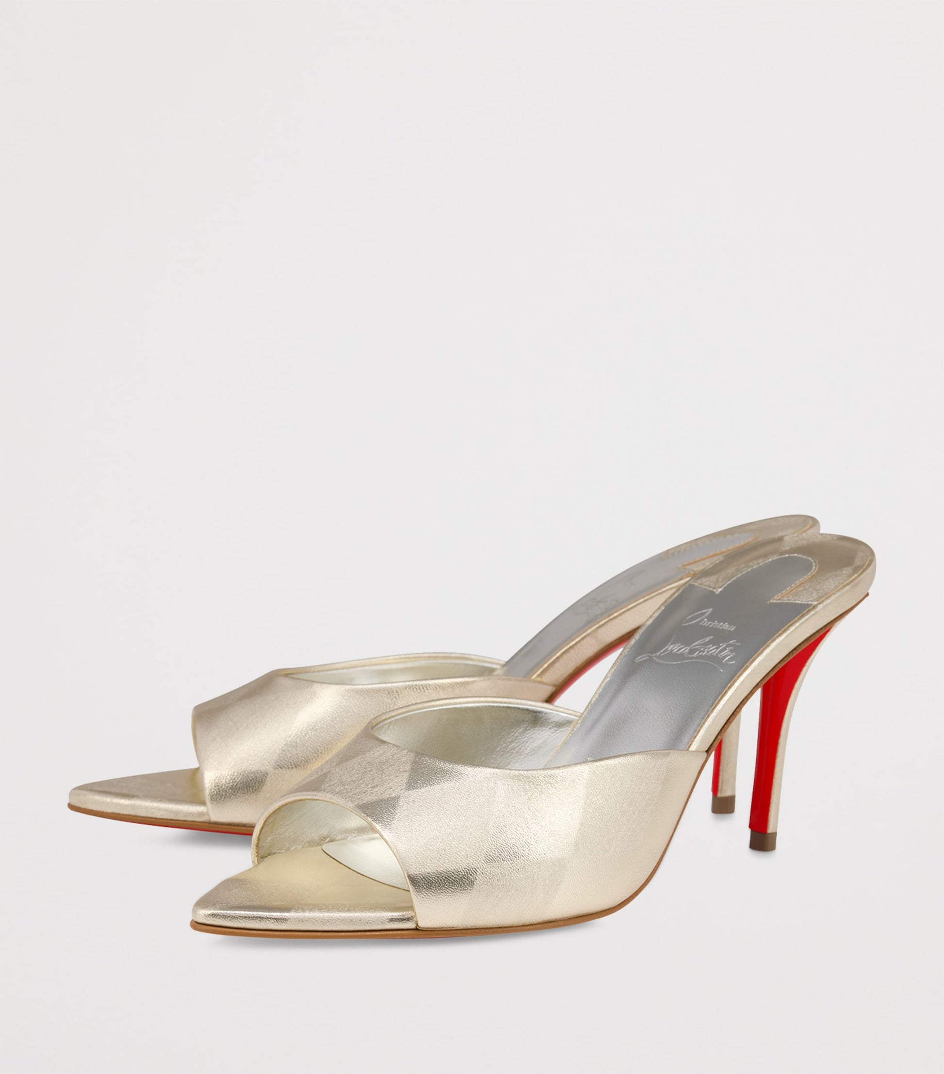 Christian Louboutin Miss Z Laminated Nappa Leather Mules 80