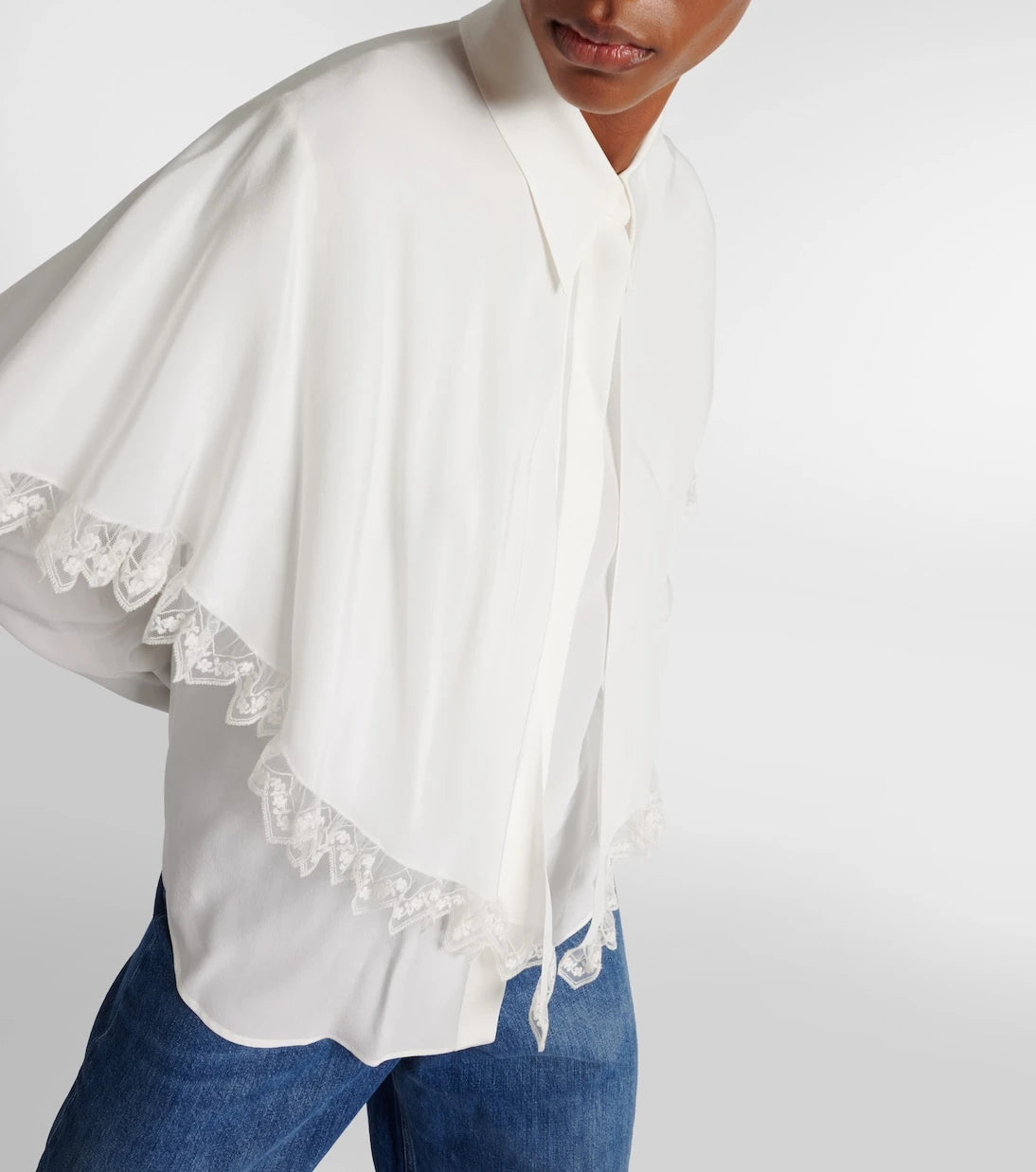 Chloé - Knotted Heritage silk crêpe de chine blouse