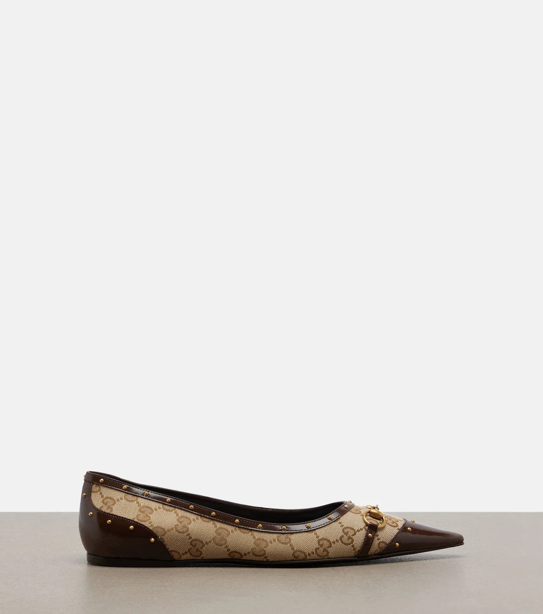 Gucci - Savoy Horsebit GG canvas ballet flats