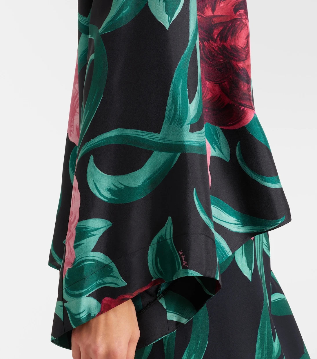 La DoubleJ - Make An Exit floral silk twill top