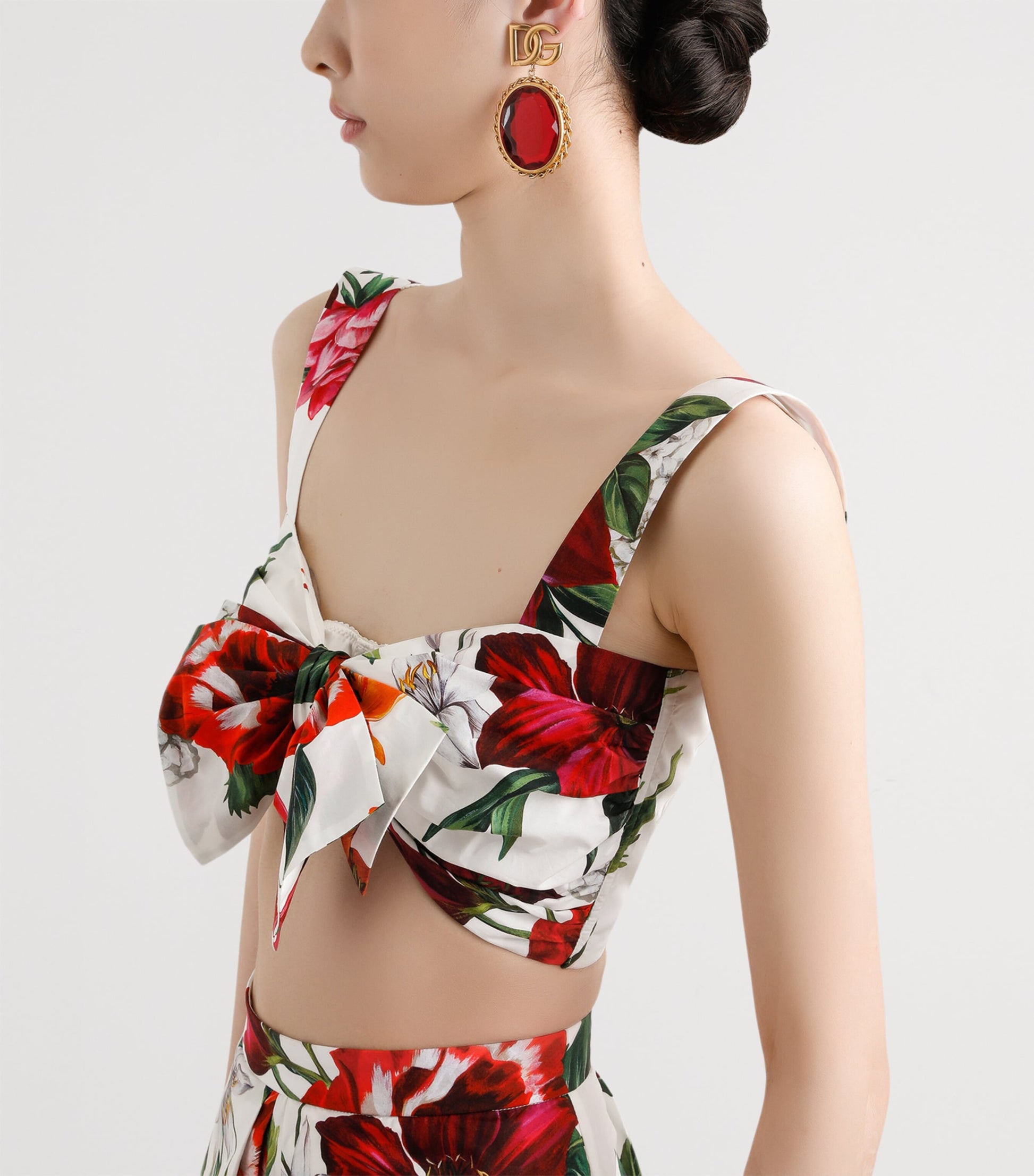 Dolce & Gabbana Multi Cotton Floral Crop Top