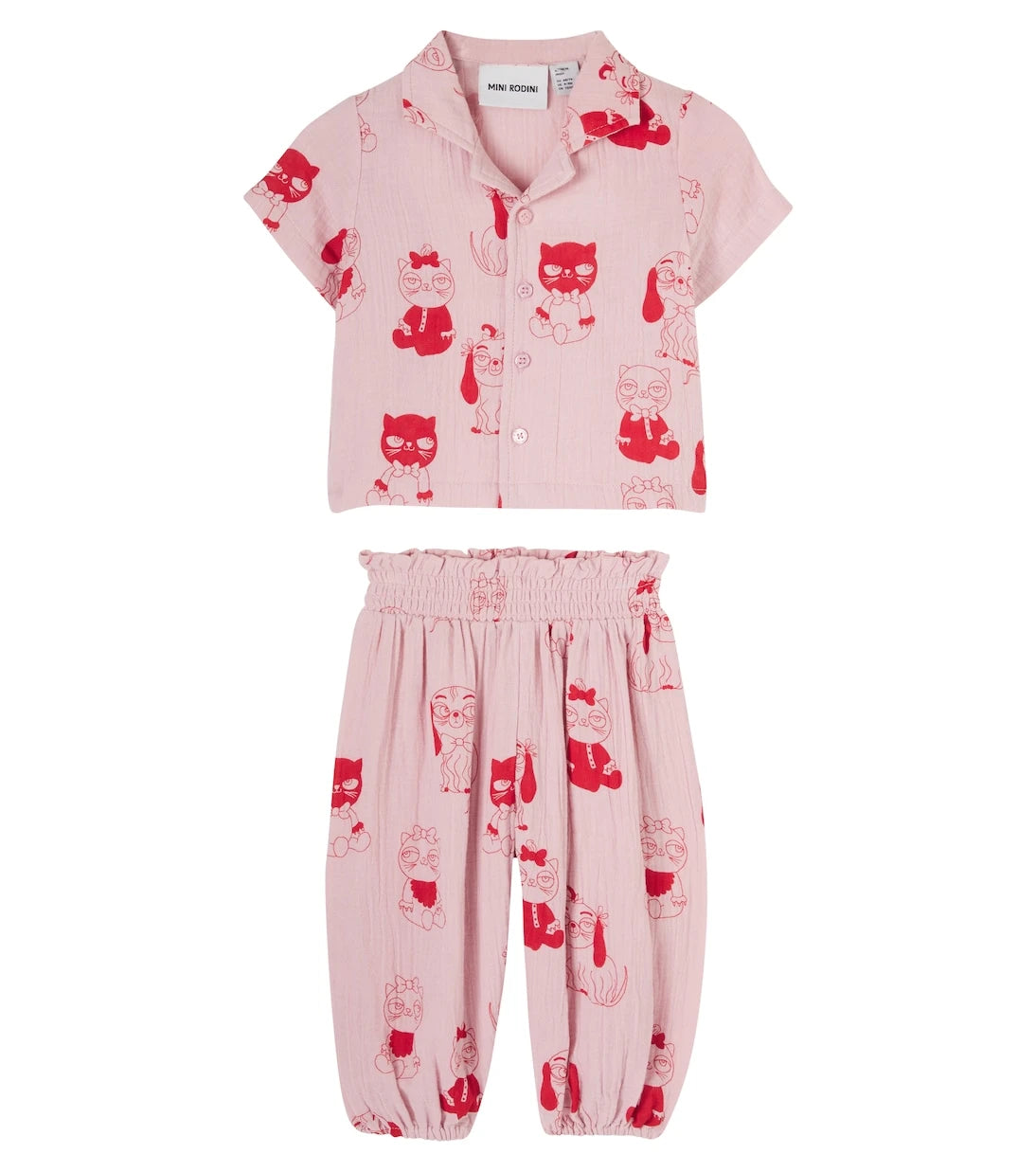 Mini Rodini - Baby Mini Babies cotton shirt and pants set
