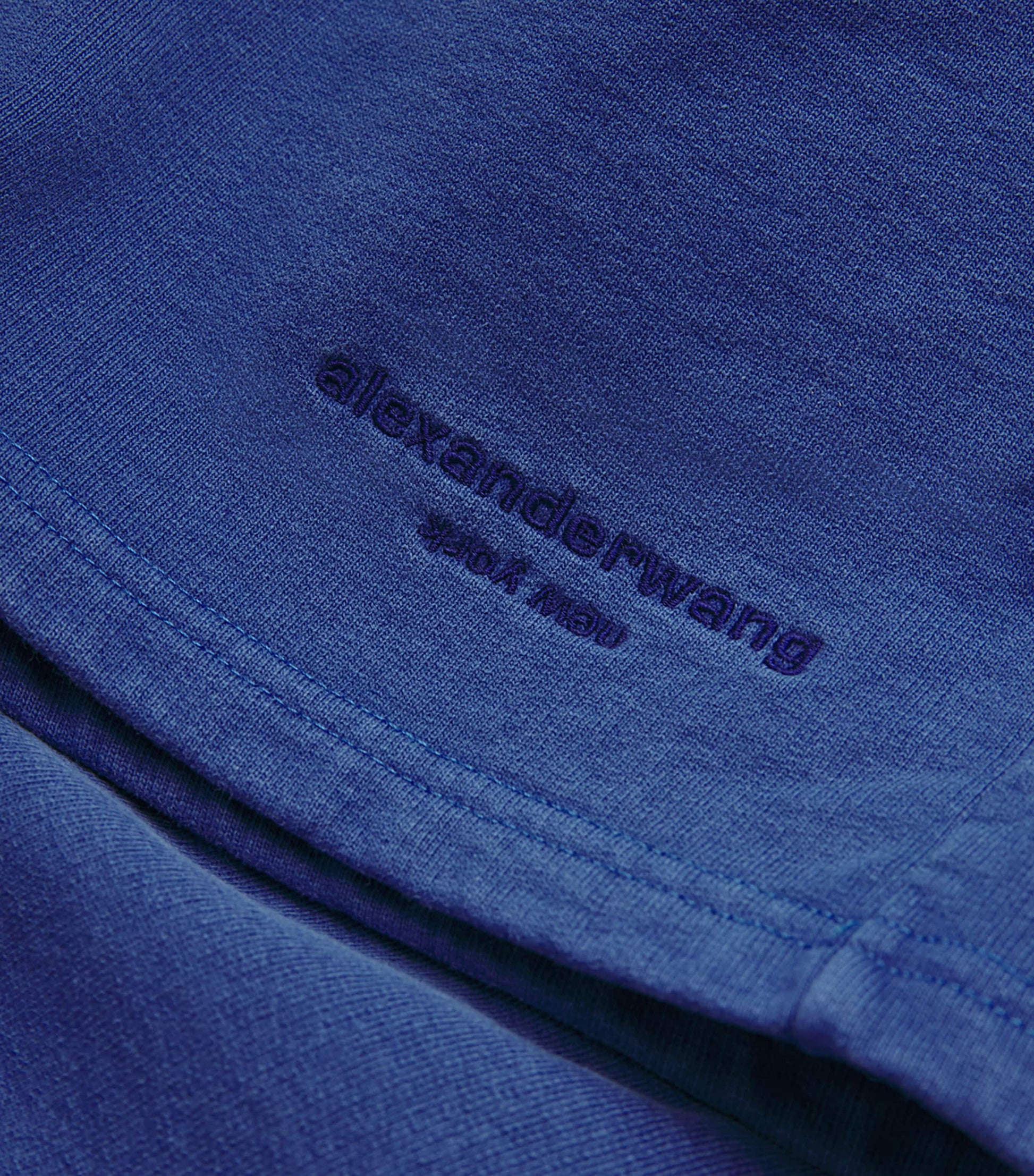 Blue Cotton Logo Shorts