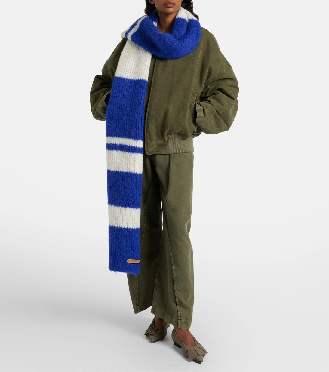 JW Anderson - Striped alpaca-blend scarf