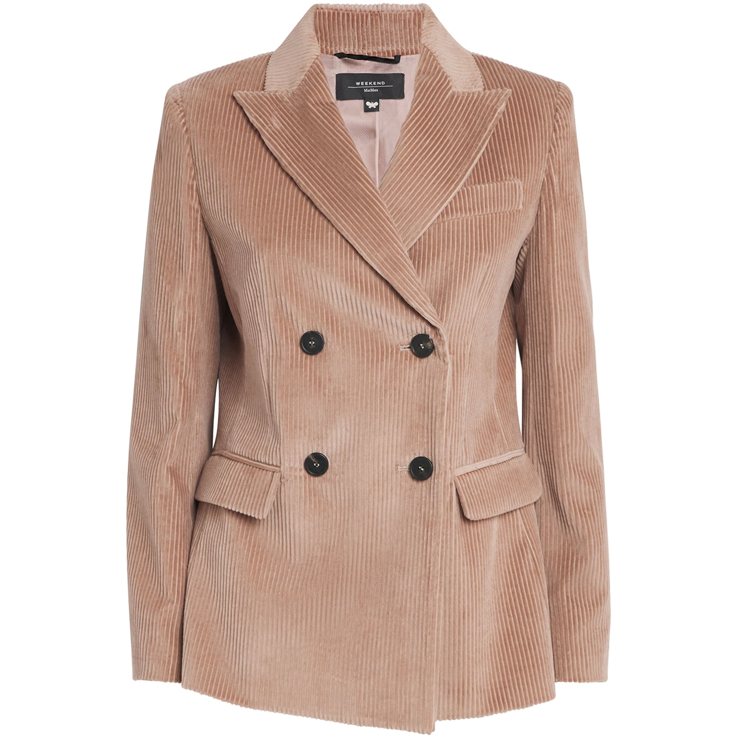 Weekend Max Mara Pink Corduroy Double-Breasted Blazer