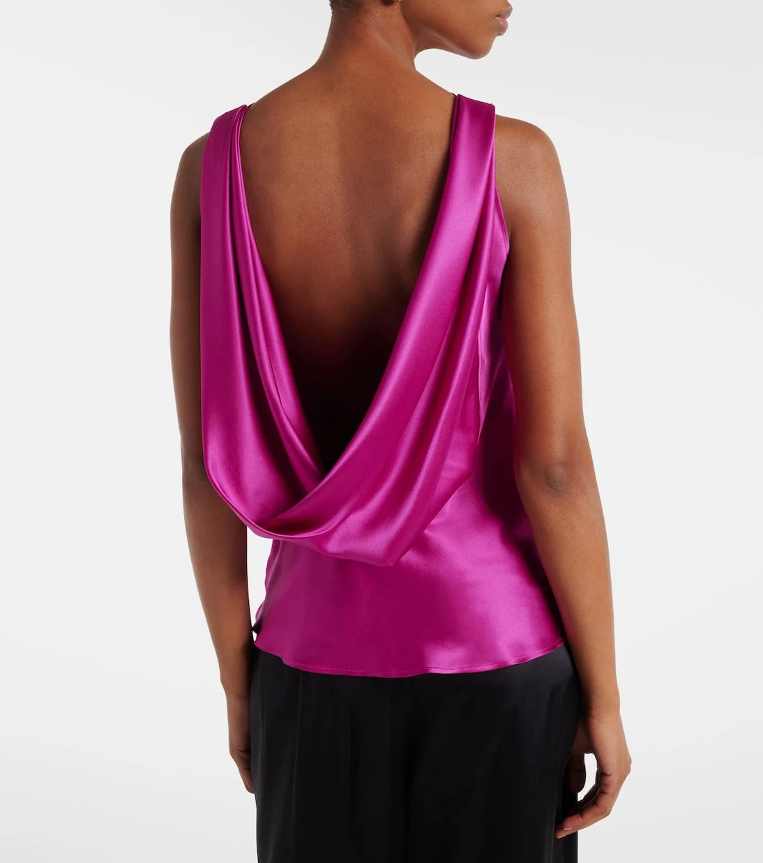 Nina Ricci - Open-back silk-blend satin top