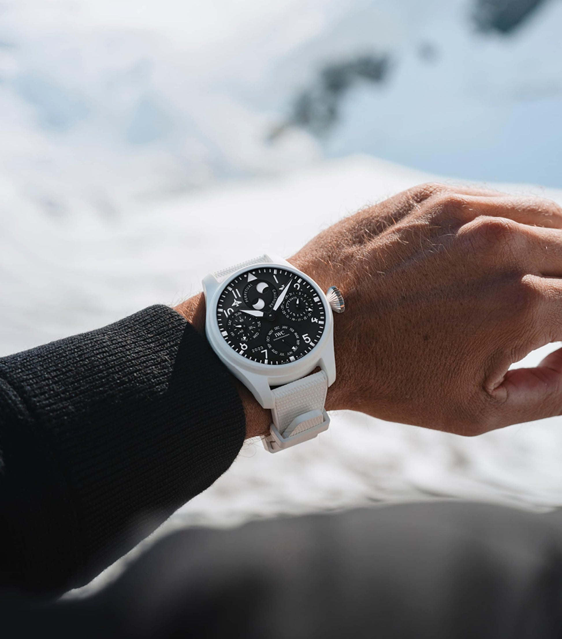 Ceramic Big Pilot's TOP GUN Perpetual Calendar Lake Tahoe Watch 47mm