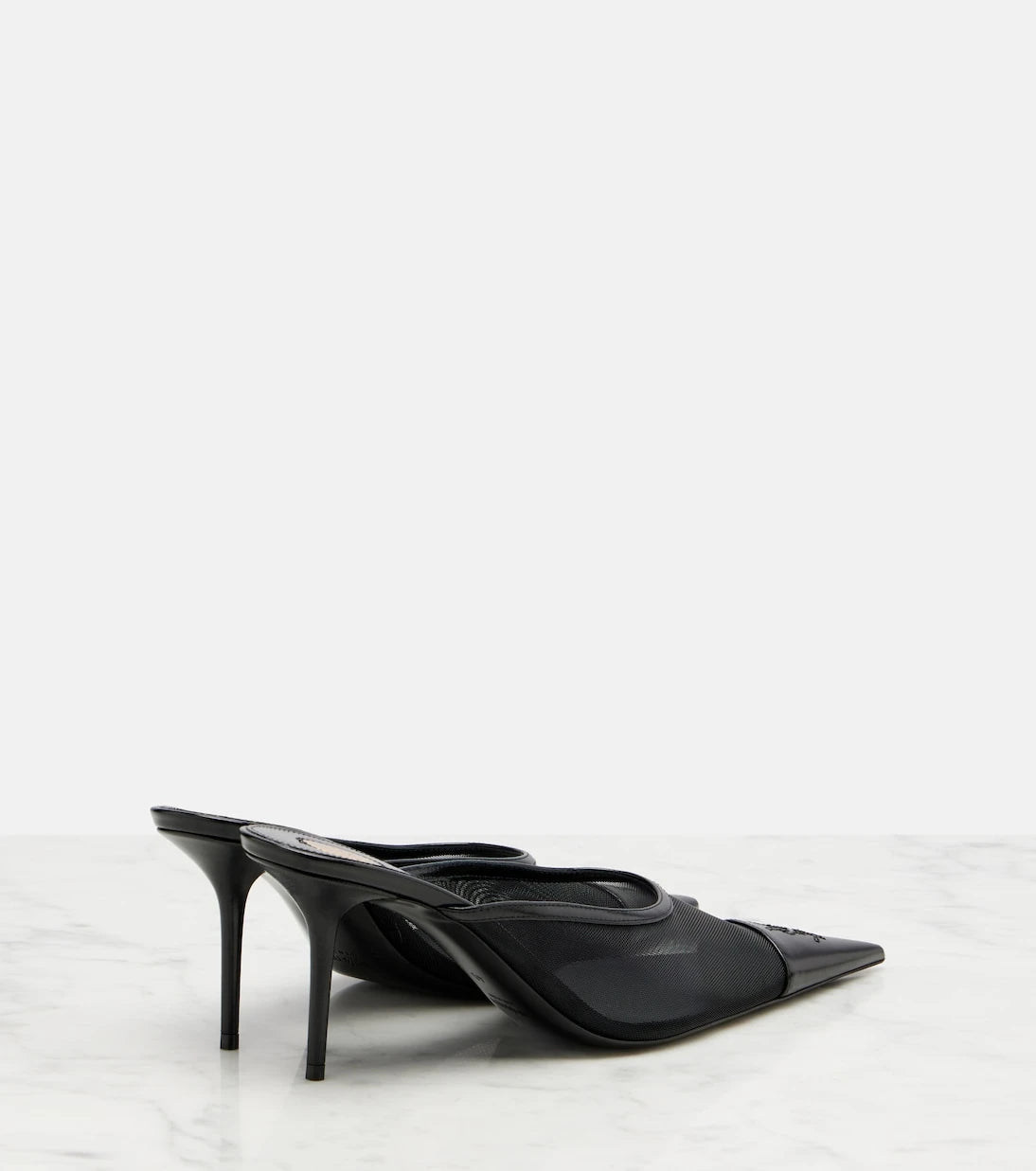 Saint Laurent - Renée mesh and leather mules