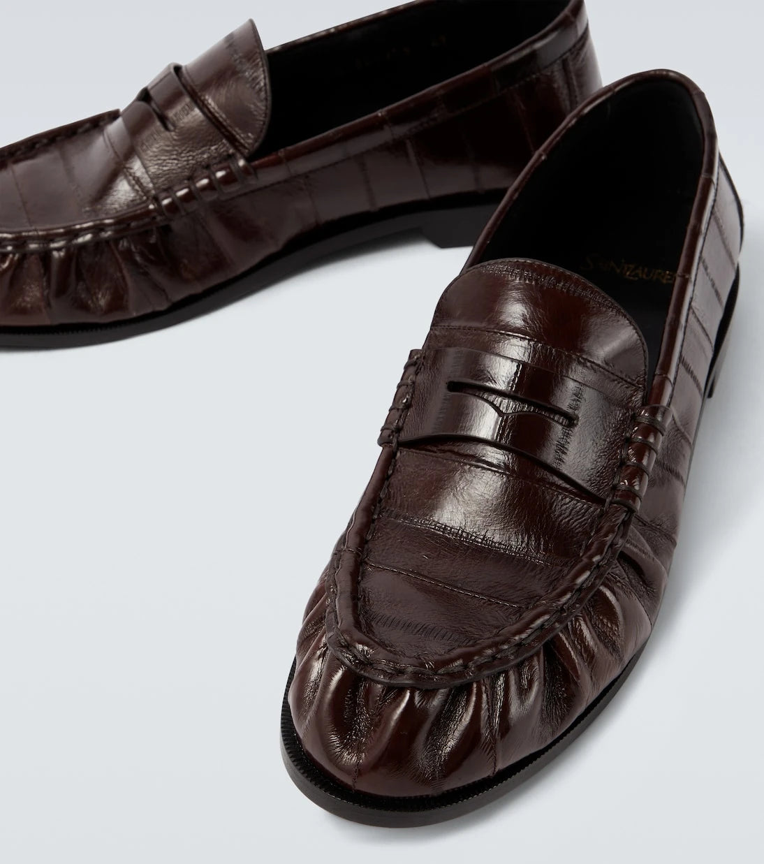 Saint Laurent - Le Loafer eel leather penny loafers